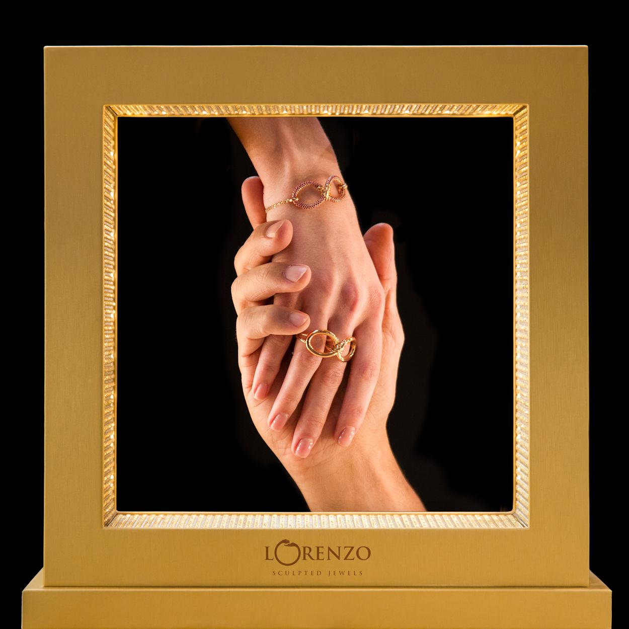 Artist Infinity 18 Carat Rose Golden Bracelet by Lorenzo Quinn For Sale