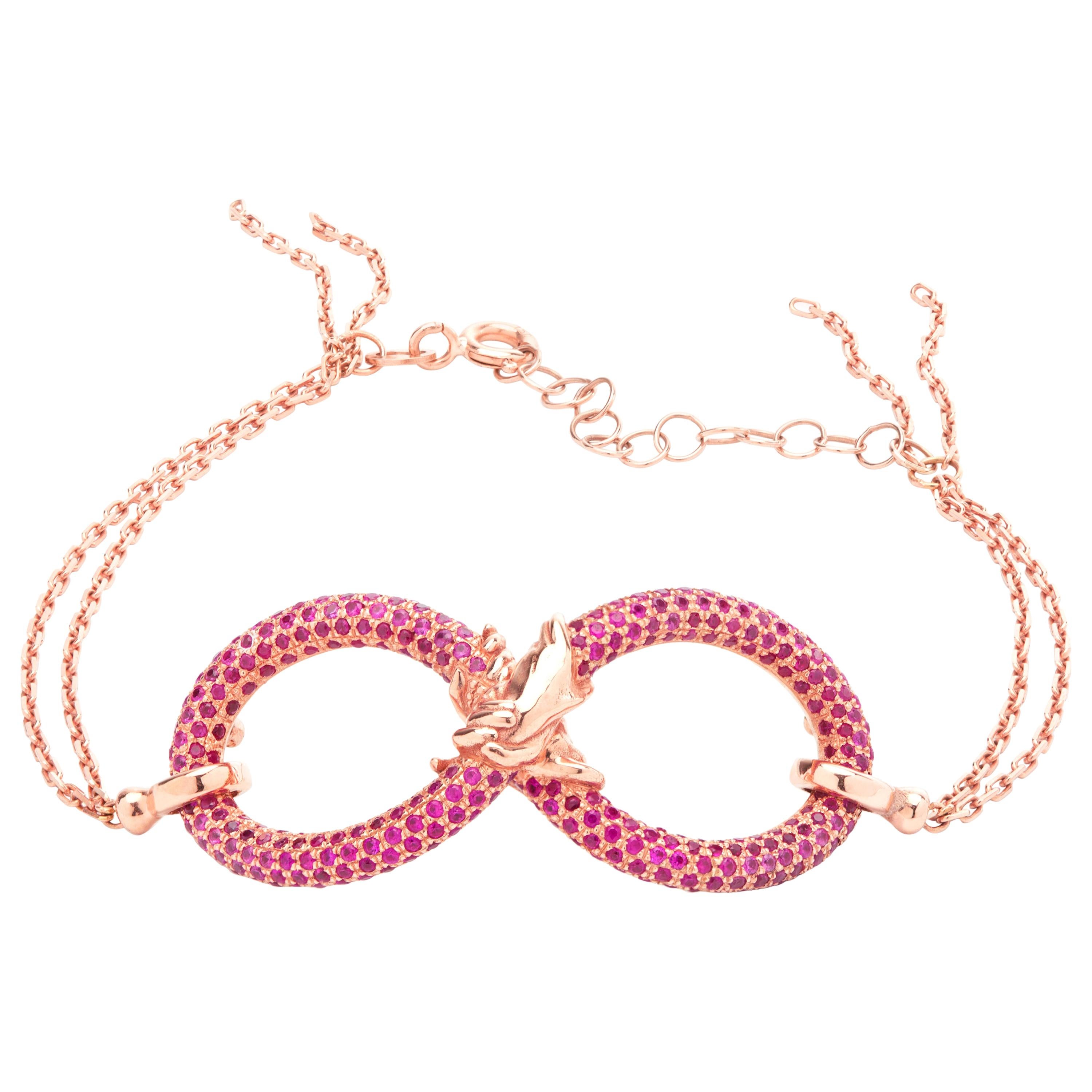 Infinity 18 Carat Rose Golden Bracelet by Lorenzo Quinn For Sale