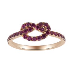 Infinity 18 Karat Pink Gold and Ruby Cocktail Ring