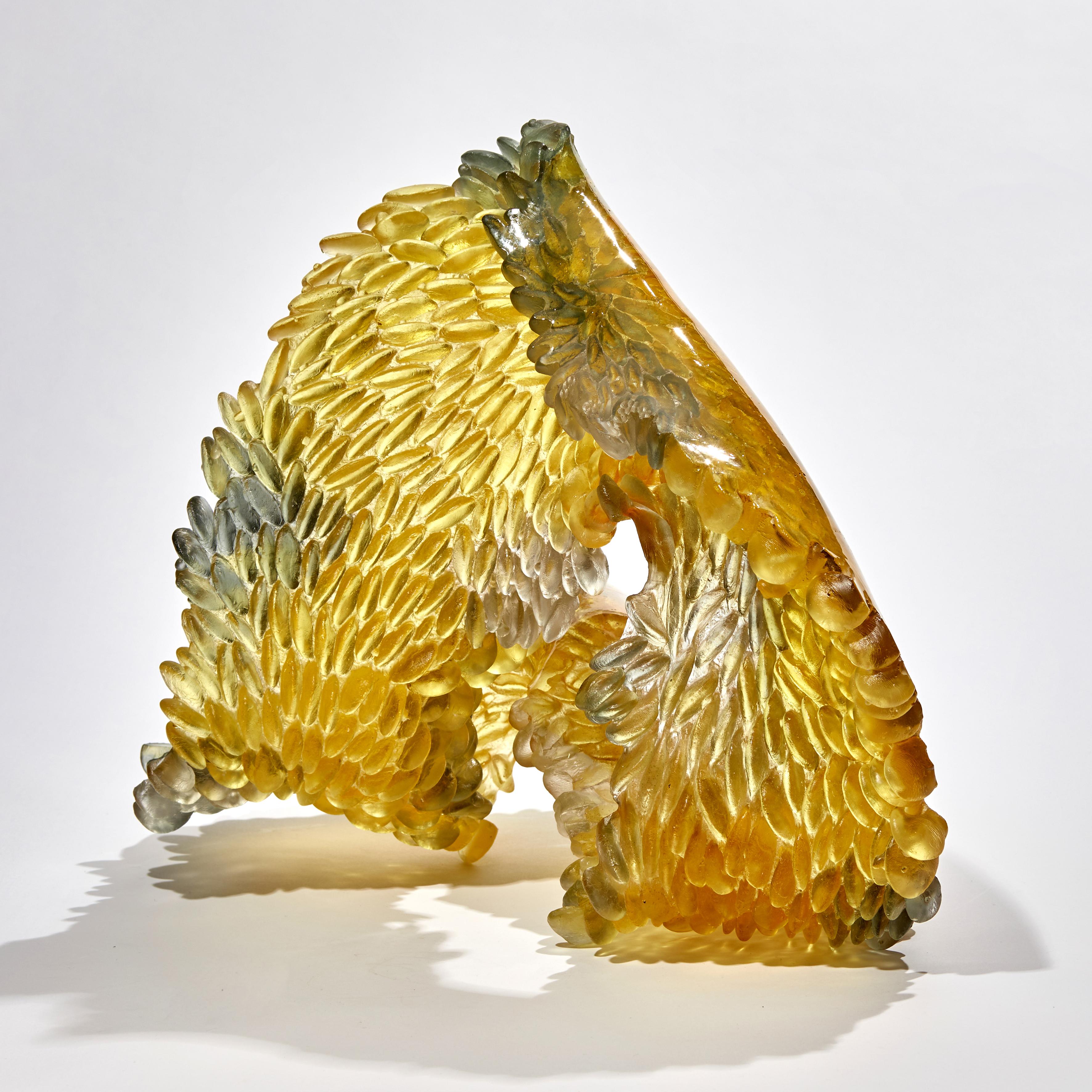 Organic Modern Infinity, a Unique Glass Sculpture in Amber, Gold & Grey by Nina Casson McGarva