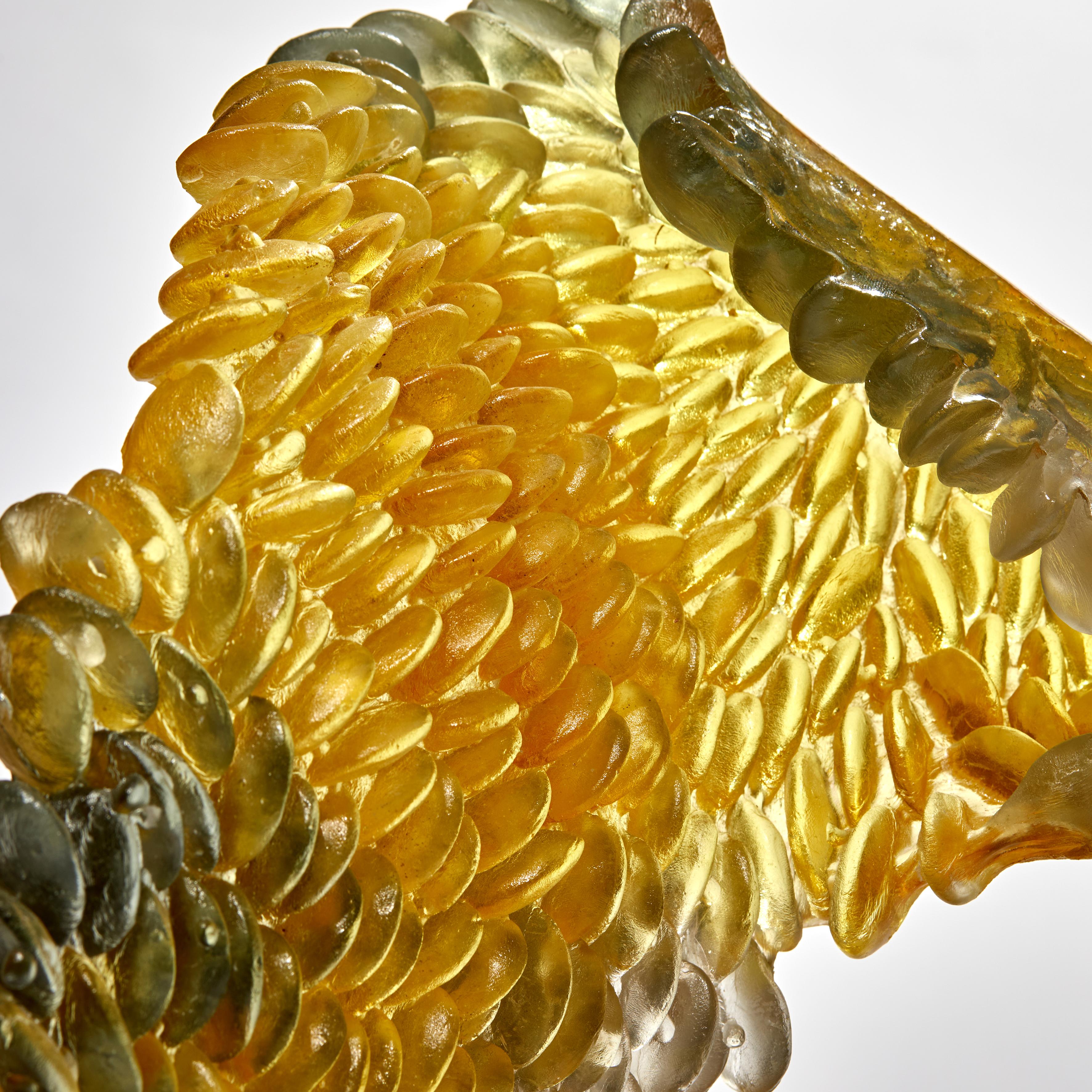 Cast Infinity, a Unique Glass Sculpture in Amber, Gold & Grey by Nina Casson McGarva