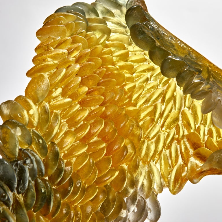 Infinity, a Unique Glass Sculpture in Amber, Gold & Grey by Nina Casson McGarva In New Condition In London, GB