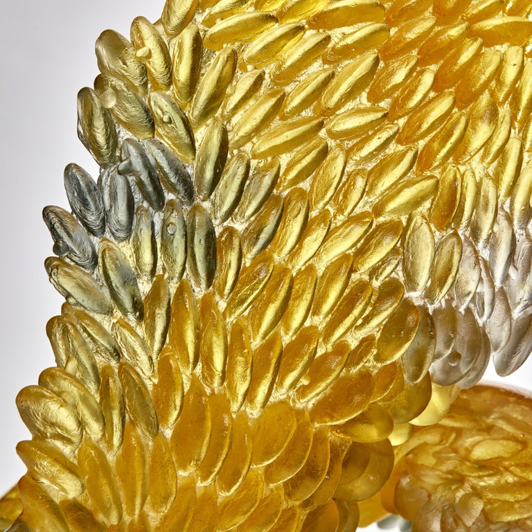 Contemporary Infinity, a Unique Glass Sculpture in Amber, Gold & Grey by Nina Casson McGarva