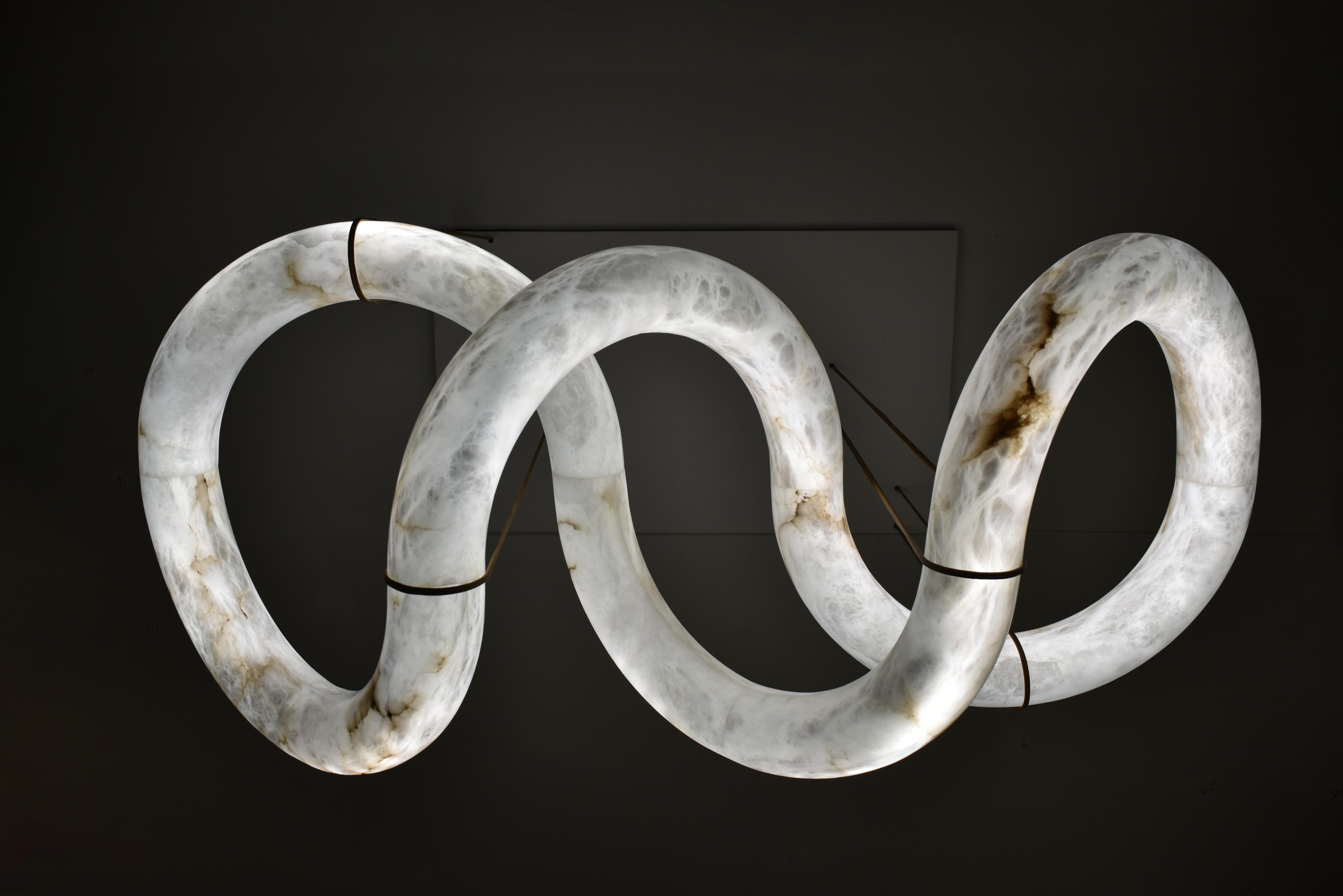 Infinity Alabaster Chandelier by Atelier Alain Ellouz 11