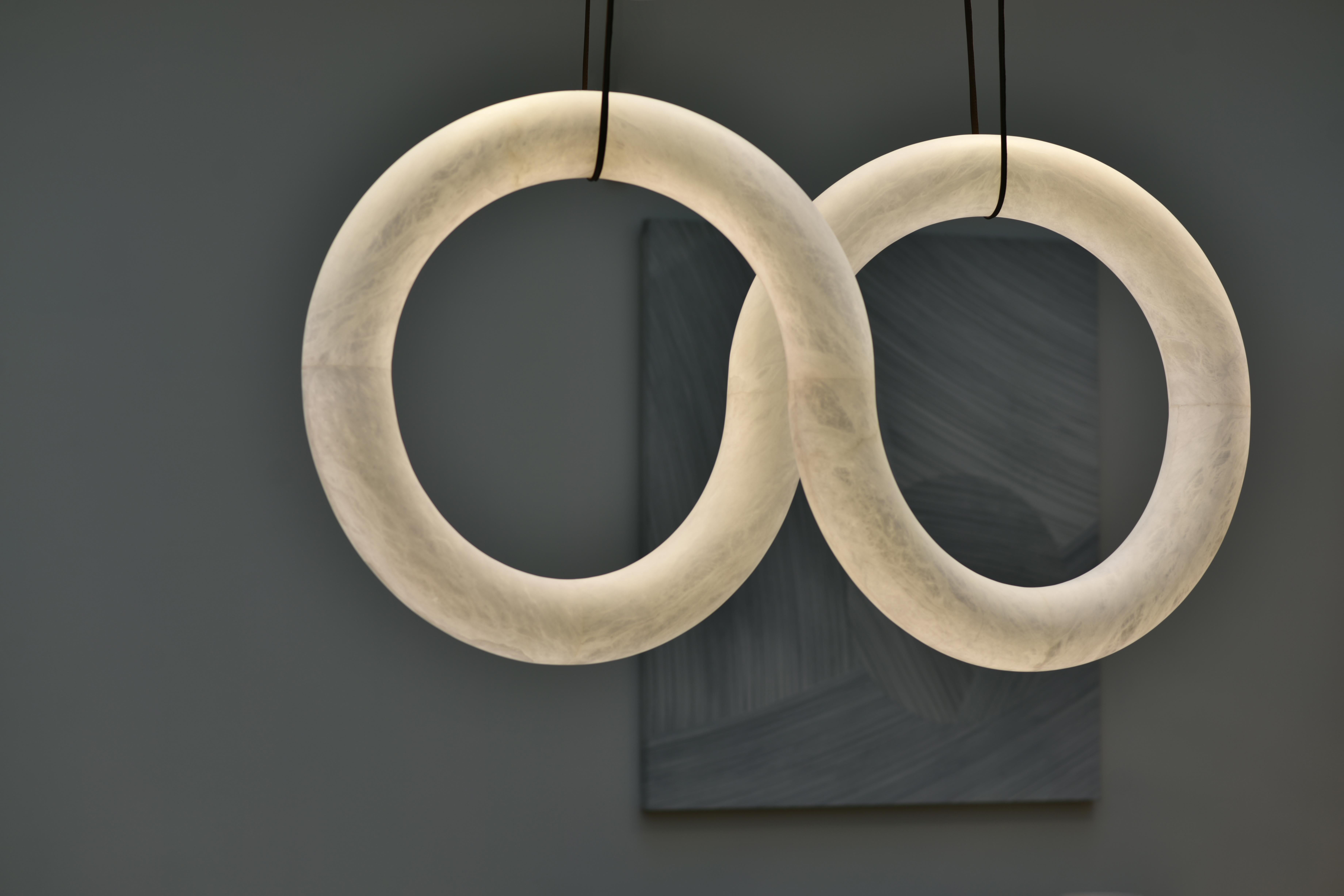 Contemporary Infinity Alabaster Chandelier by Atelier Alain Ellouz