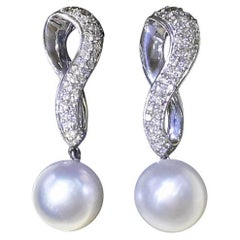 【Crown Radiance】Infinity Aurora South Sea Pearl Diamond Gala Drop Earrings