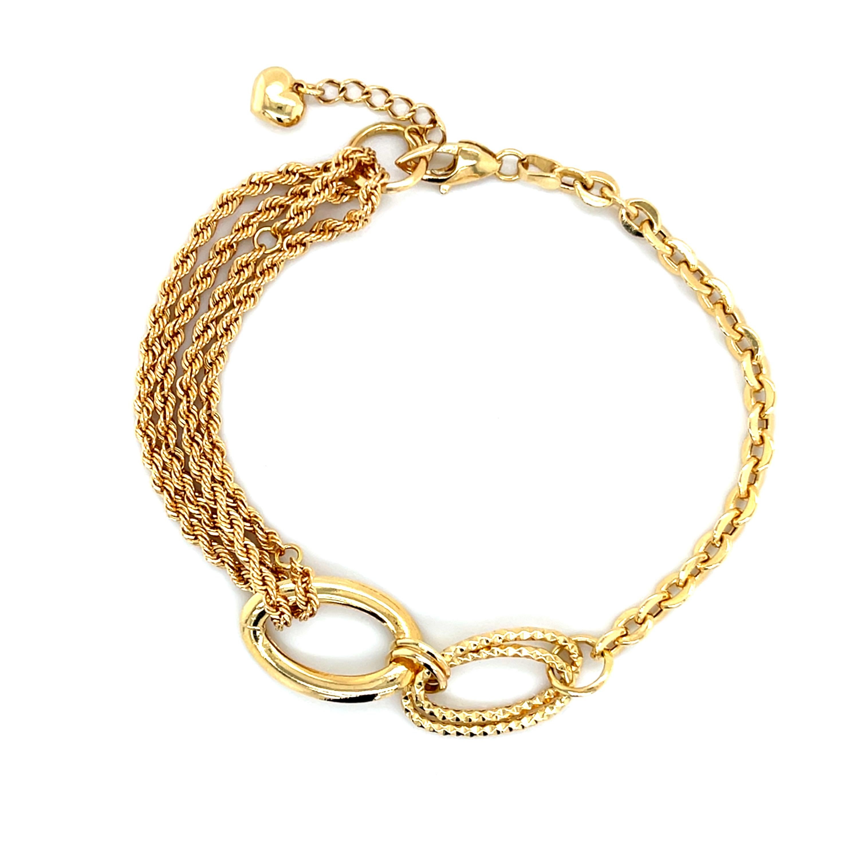 Bracelet Infinity Cable en or 18K à deux chaînes Unisexe en vente