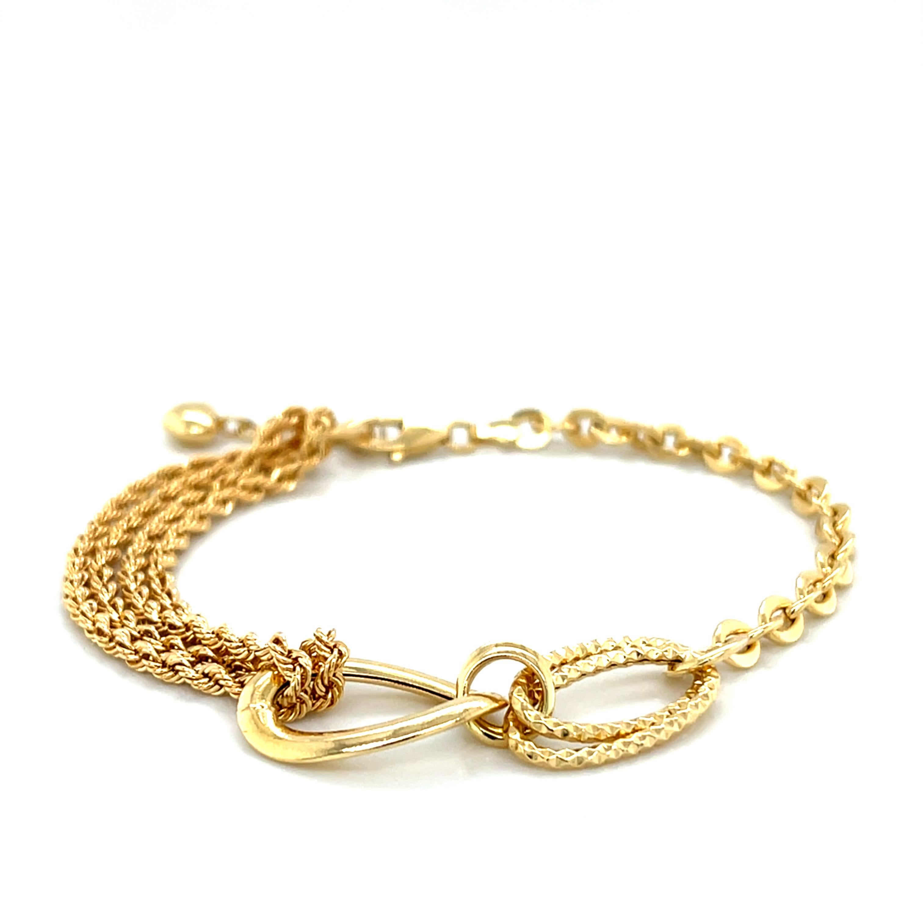 Bracelet Infinity Cable en or 18K à deux chaînes en vente 1