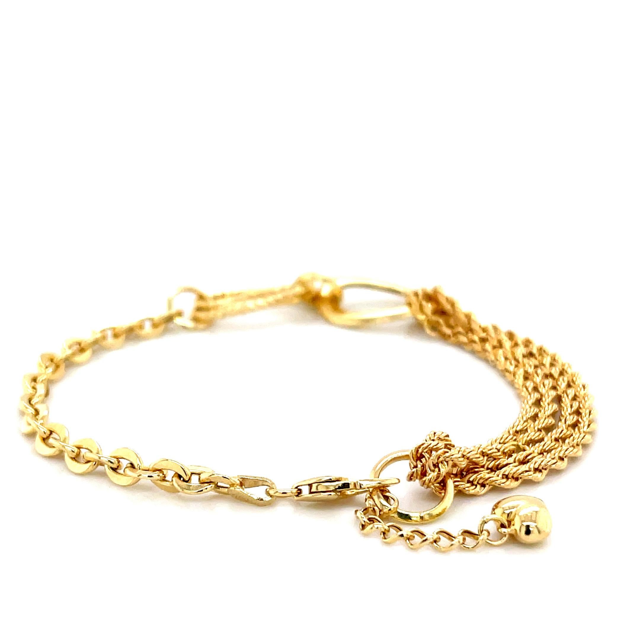 Bracelet Infinity Cable en or 18K à deux chaînes en vente 3