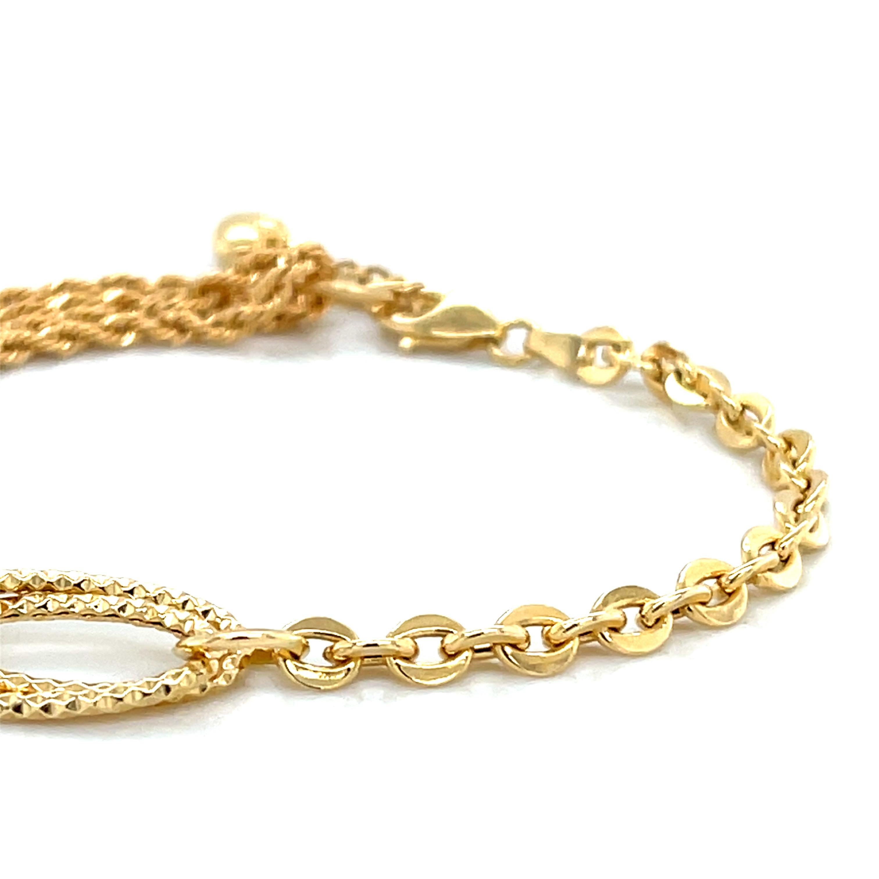 Bracelet Infinity Cable en or 18K à deux chaînes en vente 4