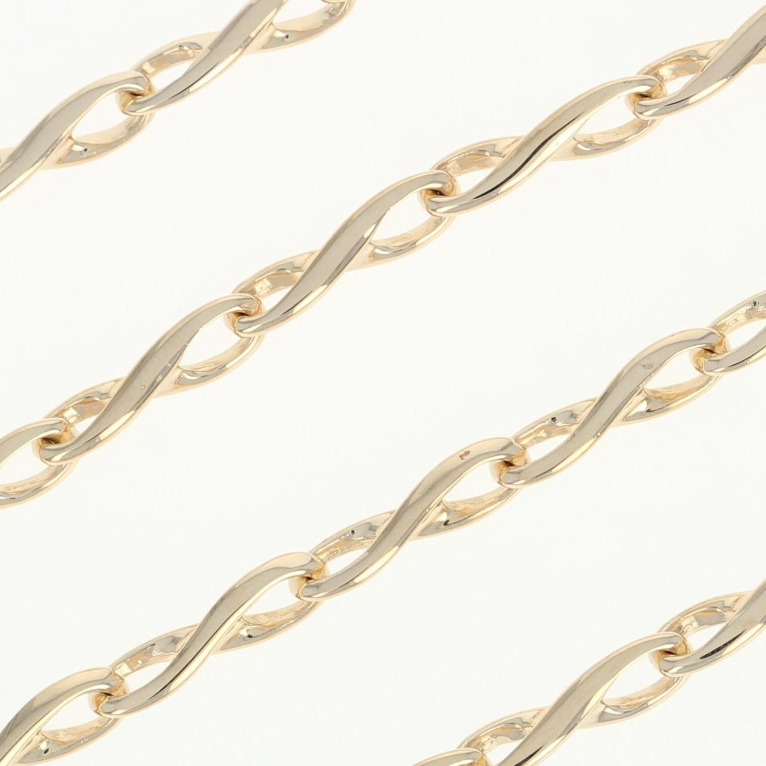 Expertly crafted in glowing 14k yellow gold, this luxurious necklace is destined to become a signature piece in your fine jewelry collection! This piece is fashioned in an infinity chain style showcasing a smooth, reflective finish that shines