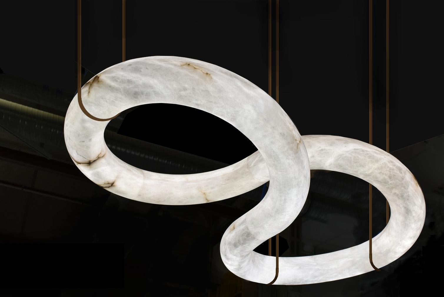 Contemporary Infinity Alabaster Chandelier by Atelier Alain Ellouz