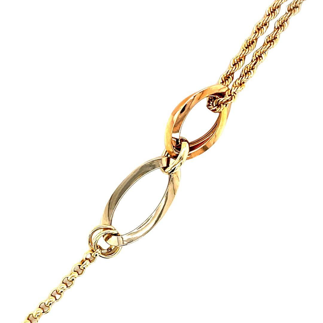 Pulsera de cadena de oro rosa de 18 quilates con charm infinito Contemporáneo en venta