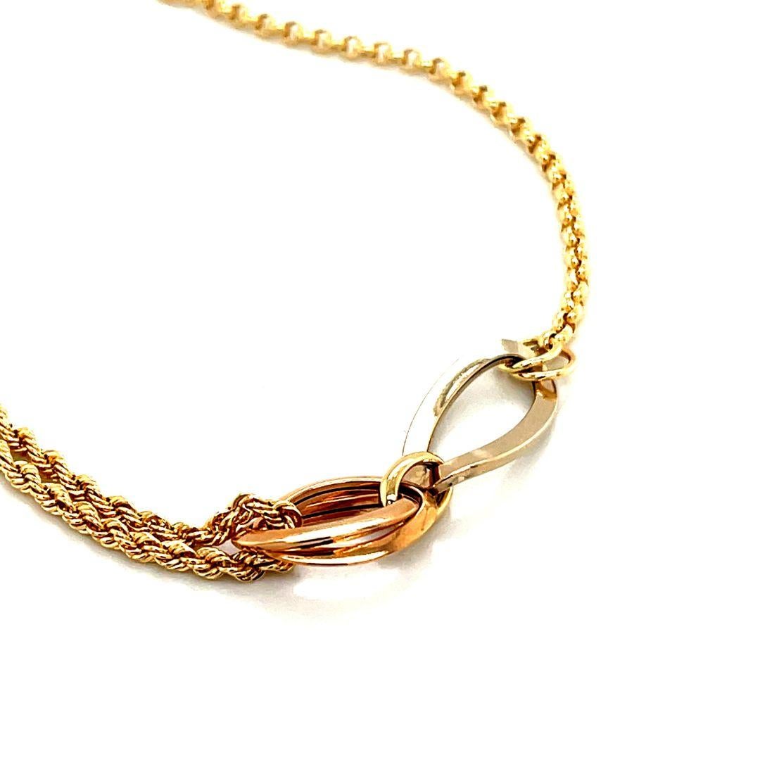 Pulsera de cadena de oro rosa de 18 quilates con charm infinito en venta 1