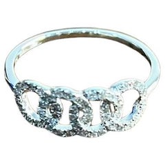 Infinity Circles Round Brilliant Cut White Diamond 14 Karat White Gold Ring