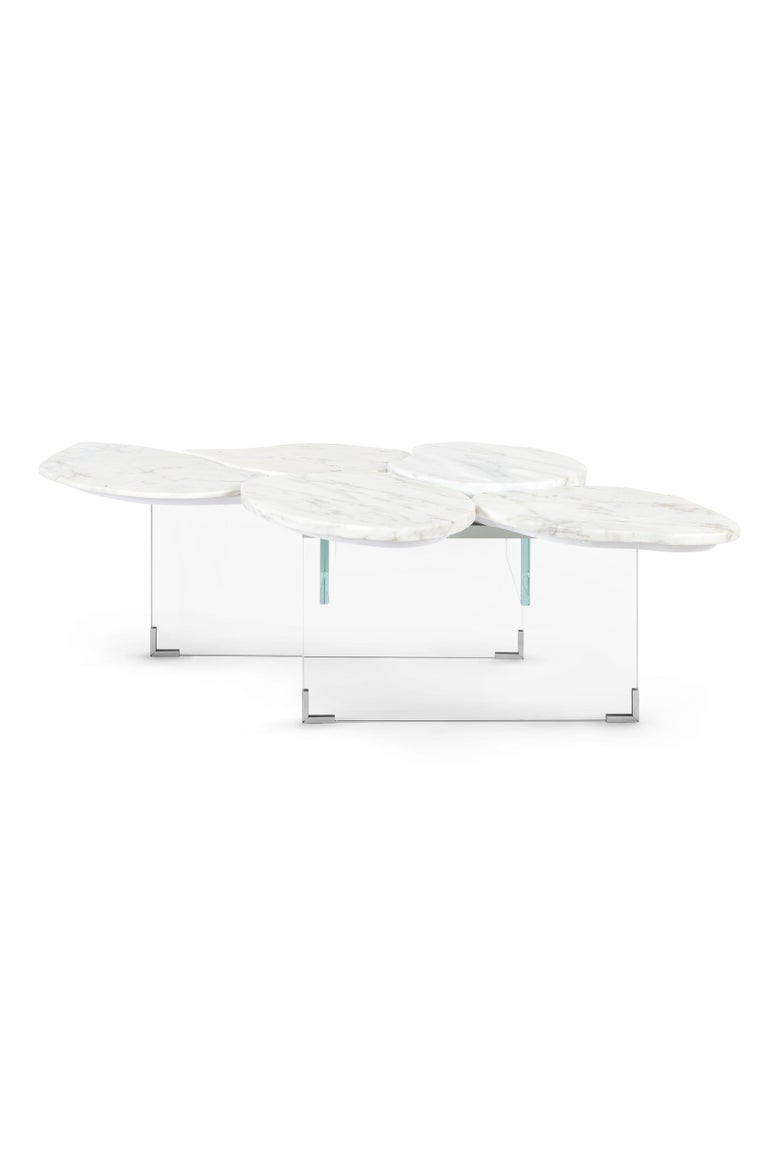 21st Century Modern Infinity Coffee Table Calacatta Marble by Greenapple For Sale 7