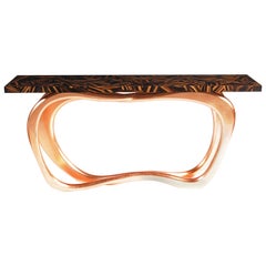 copper leaf furniture Infinity Wood Carved Console Table by Boca do Lobo