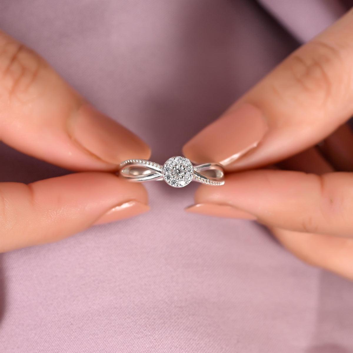 Infinity Design Moissanite Ring 925 Sterling Silv… - image 4