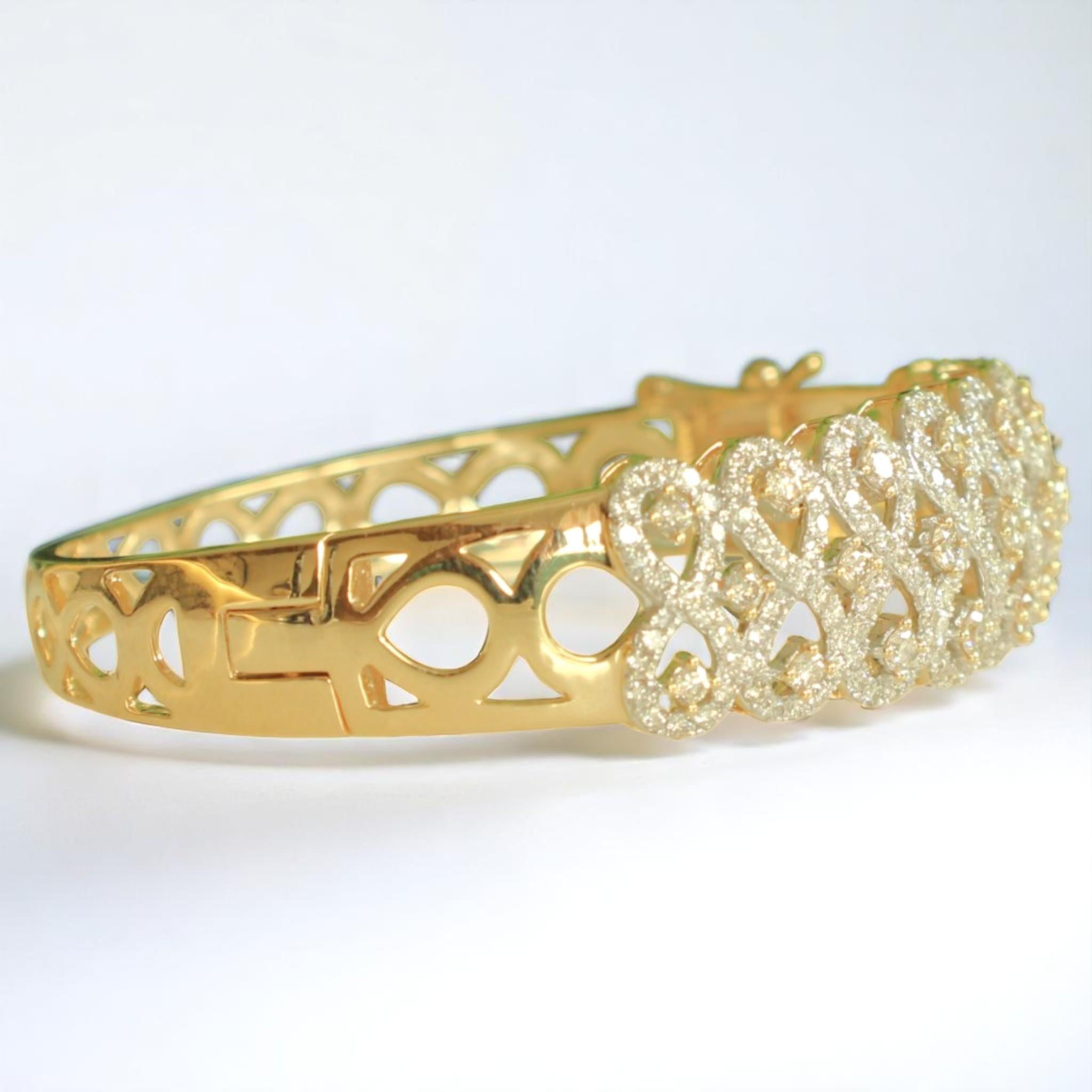 Women's Infinity Diamond Bracelet in 14k Solid Gold (Certified) For Sale