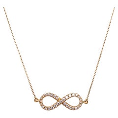 Infinity Diamond Necklace Set with 31 Diamonds 0.32ct in 18ct Yellow Gold
