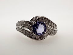 infinity Diamond ring 10KT white gold NATURAL tanzanite
