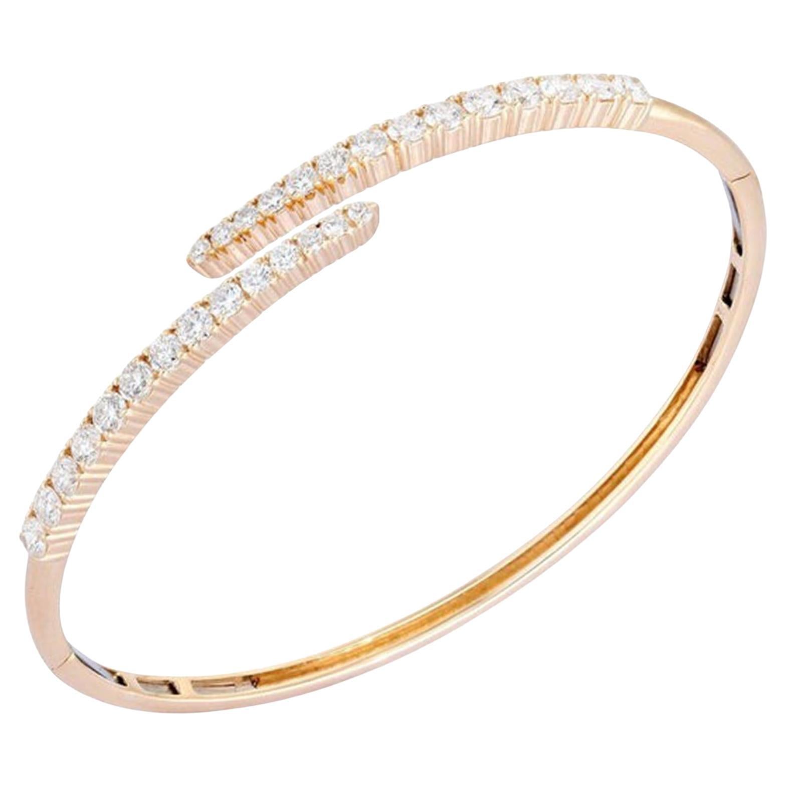 Infinity Flare 14K (or 18k upon request) Yellow Gold Cuff Bangle Bracelet For Sale