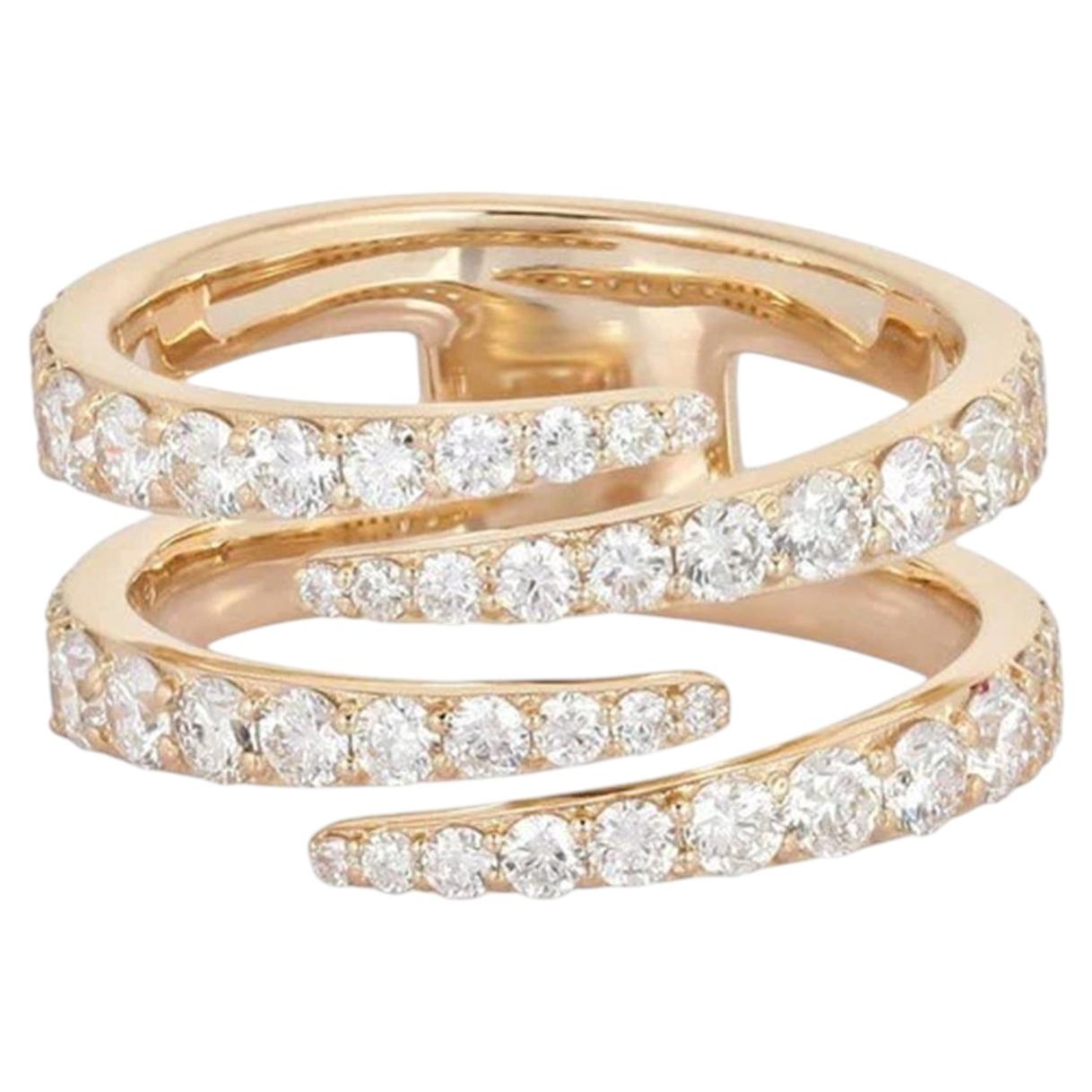 En vente :  Bague « Infinity Flow Wrap » sertie d'un diamant de 1,53 ct, en or jaune 14 carats