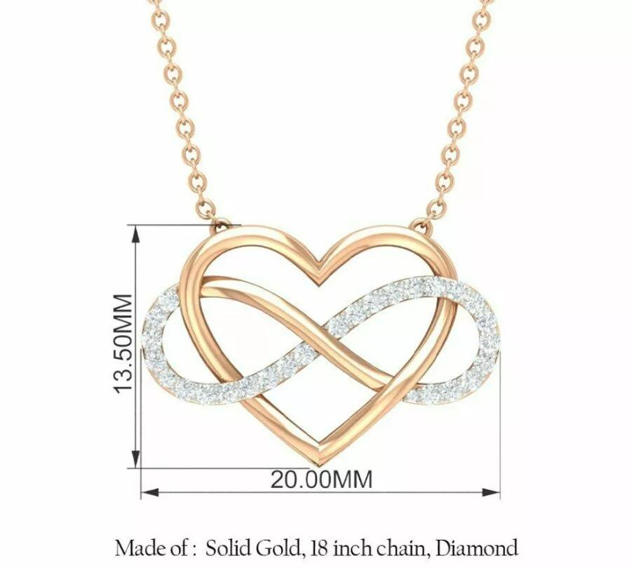 Infinity Heart Necklace Diamond Necklace Forever Love Necklace Girl Prefect Gift
Light weight can be worn everyday

Additional information:
Condition: New without tags: A brand-new, unused, and unworn item (including handmade items) that is not in