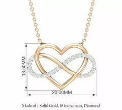 Infinity Heart Pendant Necklace in  14k Yellow Gold