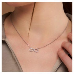 Infinity Heart Moissanite Necklace 925 Sterling Silver Beautiful Necklace Gift.