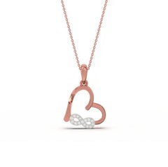 Infinity Heart Moissanite Pendant 925 Sterling Silver Delicate Necklace Gift.