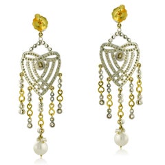 Infinity & Heart Shaped Earrings with Pearl & Pave Diamonds in Gold & Silver