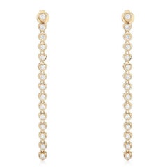 Infinity Line 14K (or 18k upon request) Yellow Gold Heart Diamond Drop Earrings