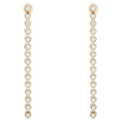 Infinity Line 14K (or 18k upon request) Yellow Gold Heart Diamond Drop Earrings