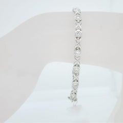Infinity Link White Diamond Bracelet in 18k White Gold