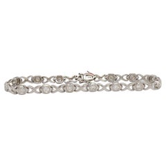 Infinity Link White Diamond Bracelet in 18k White Gold
