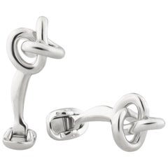Infinity Loop / Elegant Round knot Cufflinks in Sterling Silver by Fils Unique
