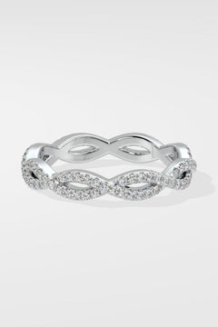 Infinity Moissanite Band Ring 925 Sterling Silver Beautiful Wedding Gift For Her