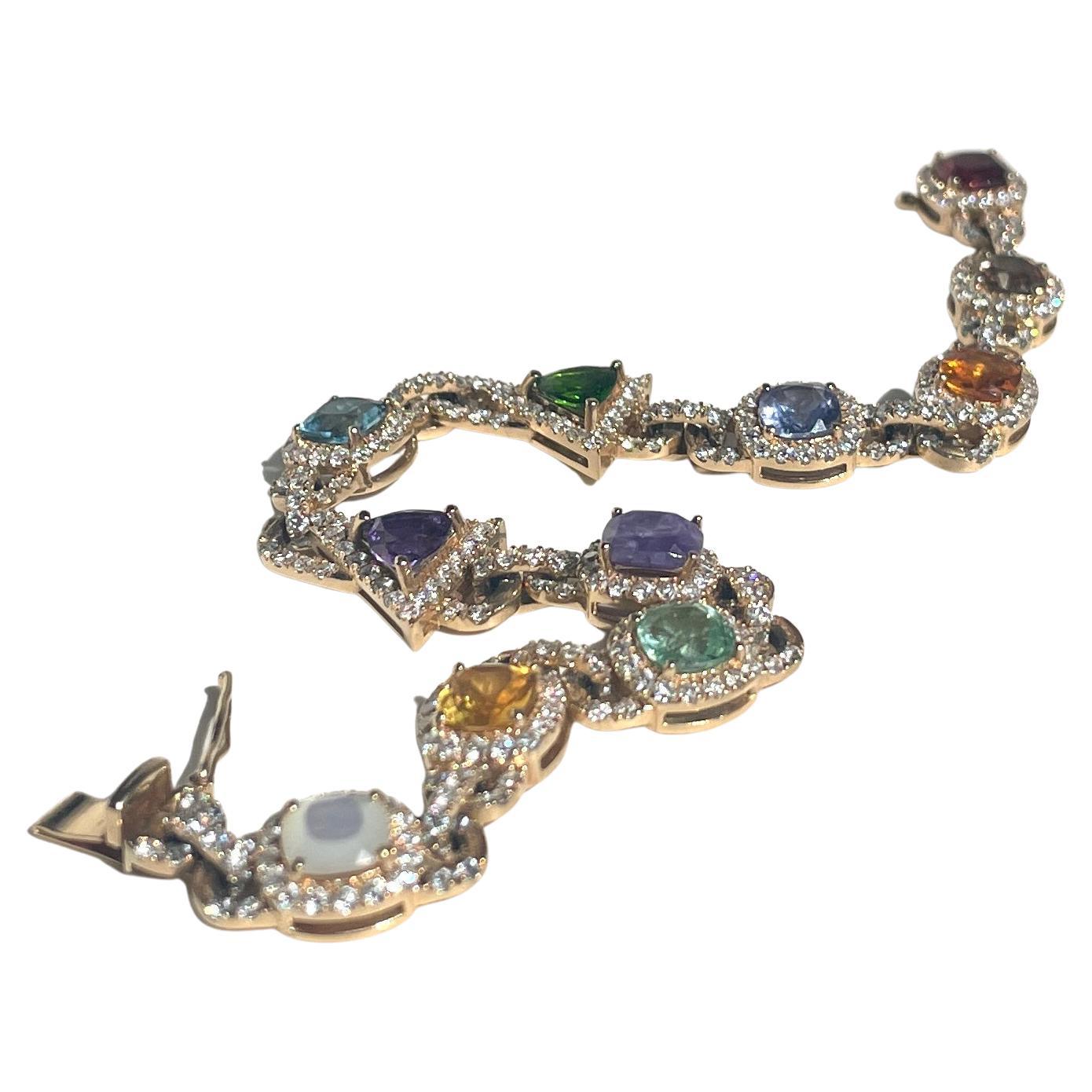 Infinity Stone Diamond Tennis Bracelet by L'Enchanteur For Sale