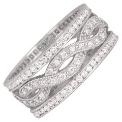 Infinity Twist Diamond Band Ring, H Color, Platinum