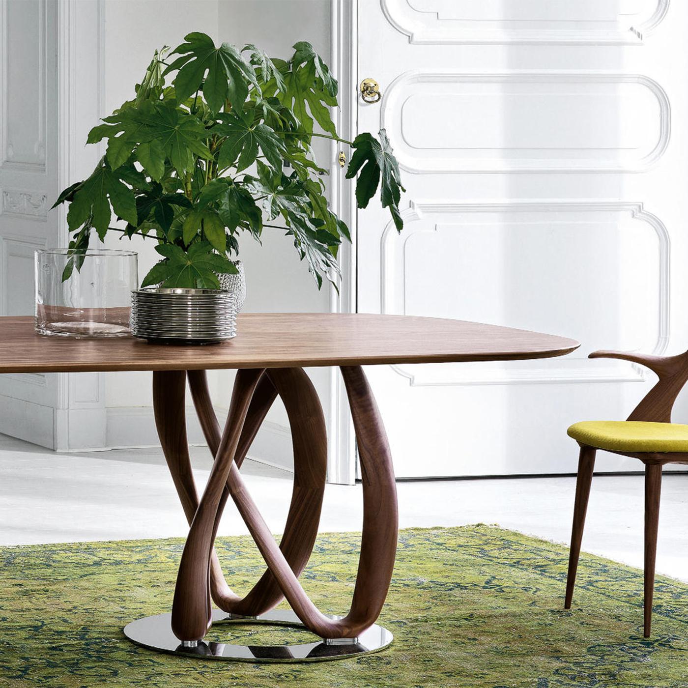 Contemporary Infiny Walnut Dining Table For Sale