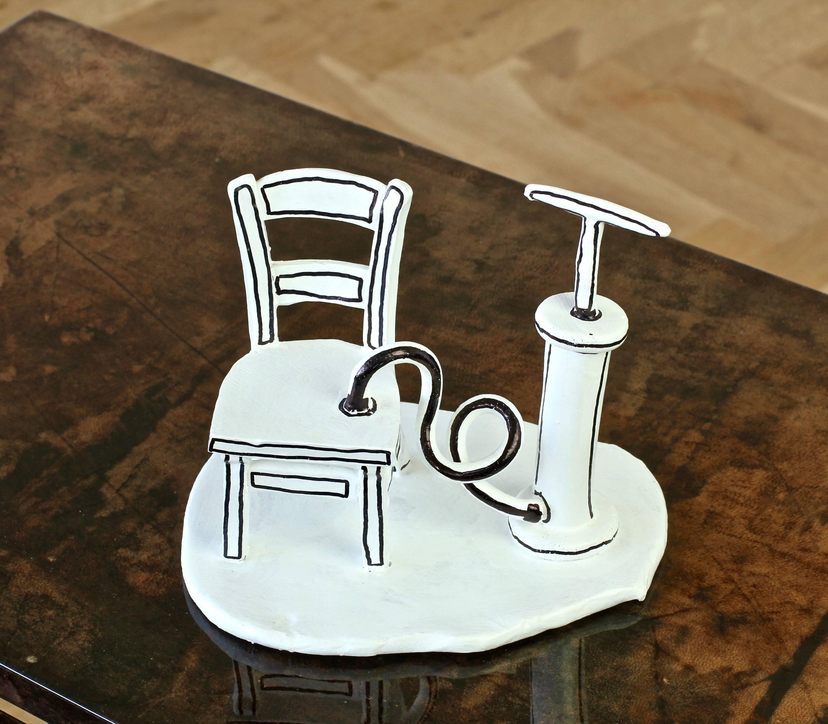 Whimsical Black & White 'Inflatable Chair' Art Studio Pottery  2
