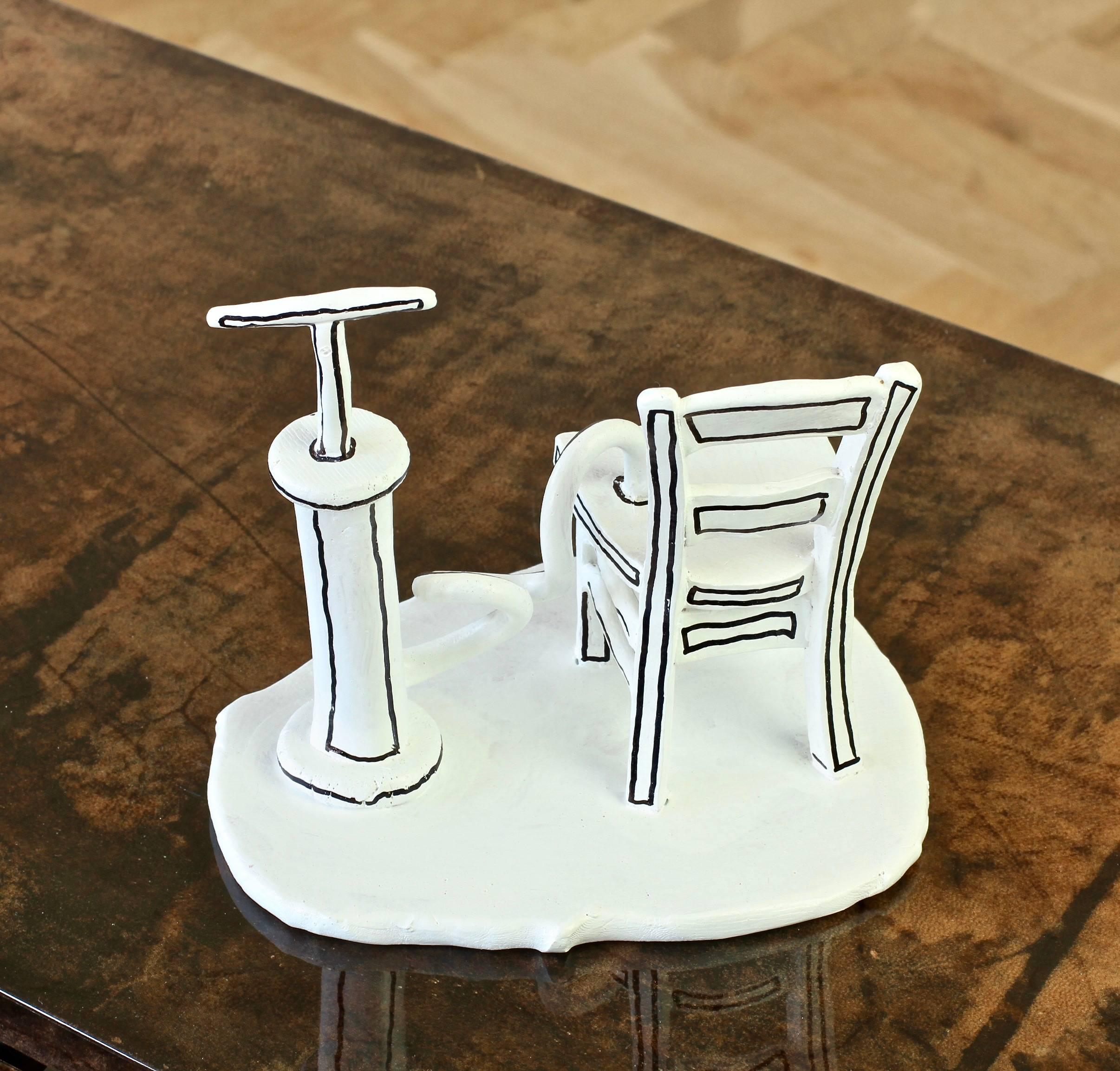 Whimsical Black & White 'Inflatable Chair' Art Studio Pottery  6
