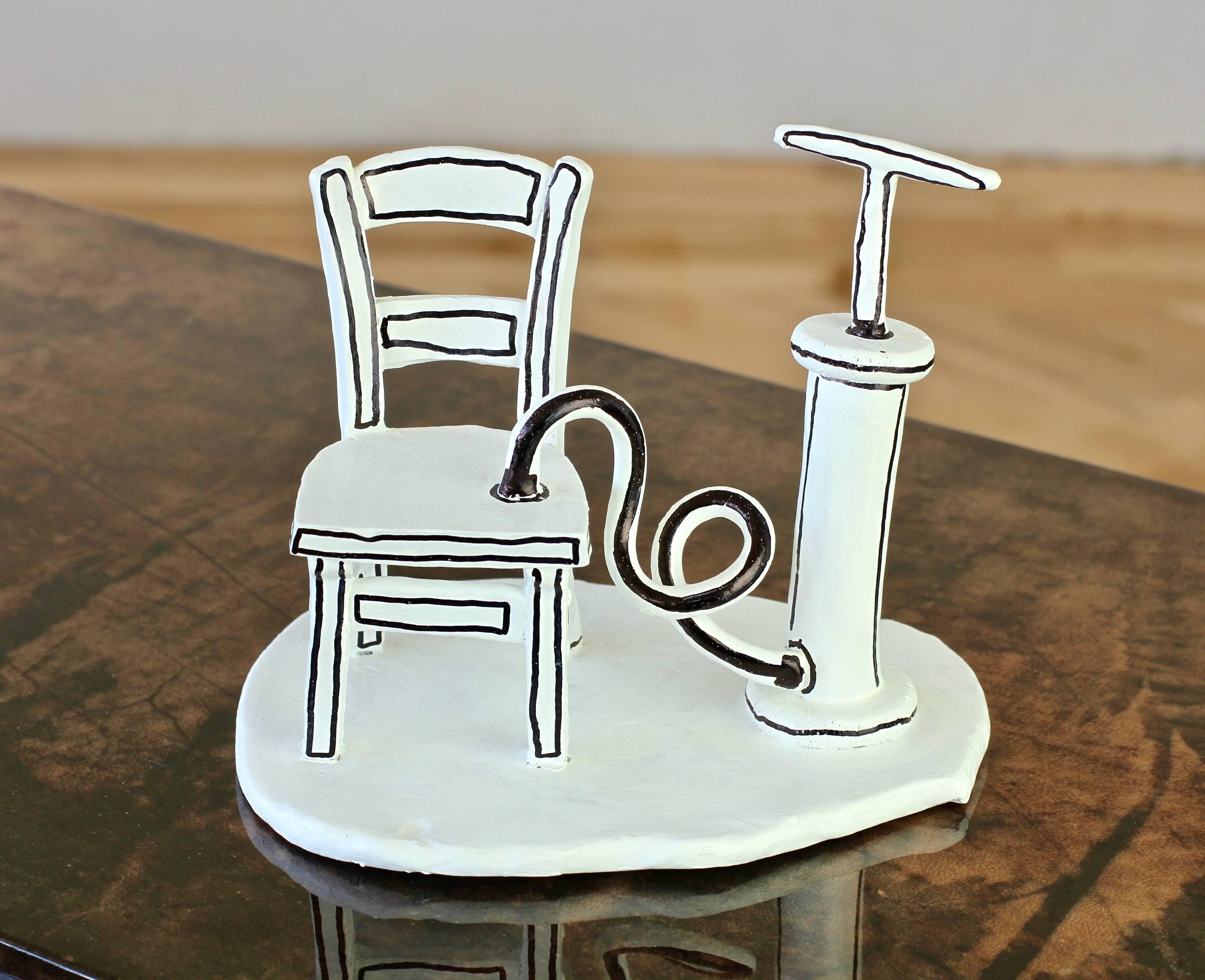 Whimsical Black & White 'Inflatable Chair' Art Studio Pottery  10