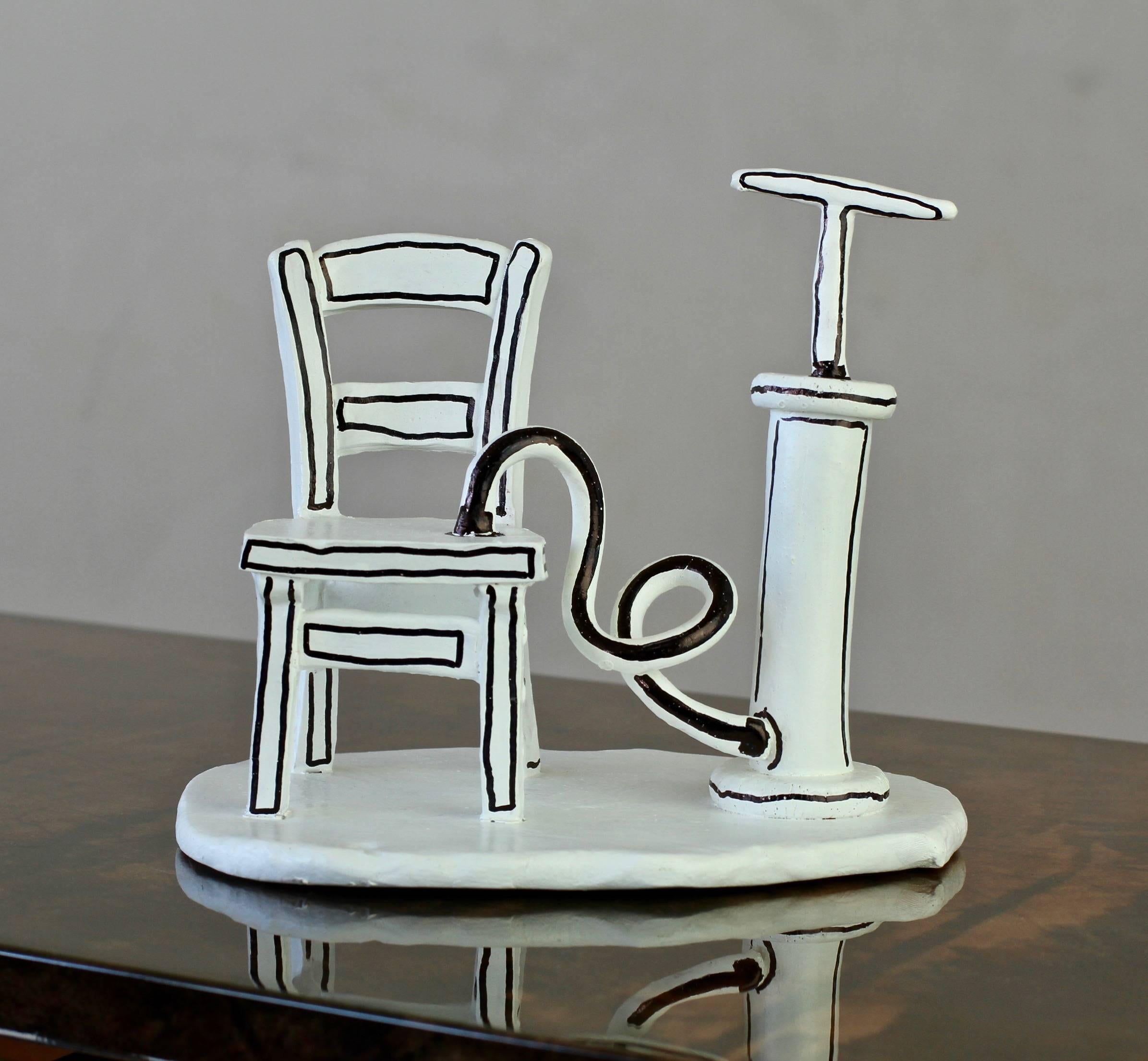 Whimsical Black & White 'Inflatable Chair' Art Studio Pottery  1