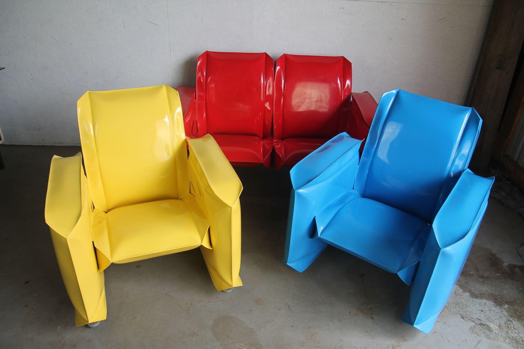 Inflated Steel Furniture Set by Robert Anderson For Sale 4