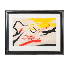 Informal Painting ‘Gouache’ Color Black, Yellow, Red by Helmut Zimmermann, 1985