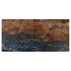 Inga Hense '1919-1999', Schweden, Öl auf Karton, Modernistische Landschaft, 1960er Jahre