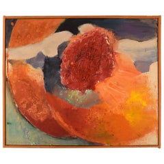 Inga Larsson, Swedish Artist, Oil on Canvas, Abstract Composition