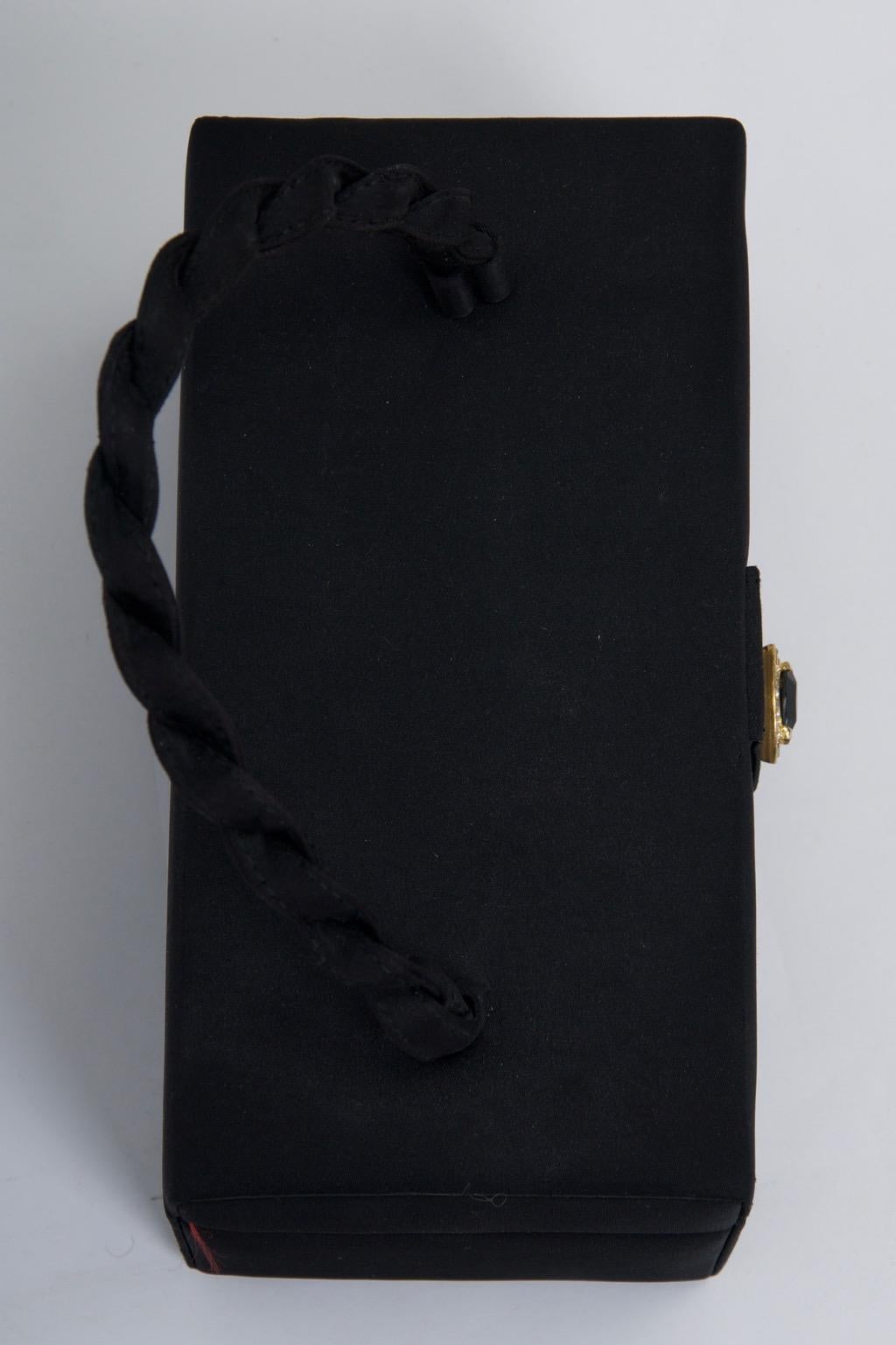 Black Ingber 1960s Evening Box Bag For Sale